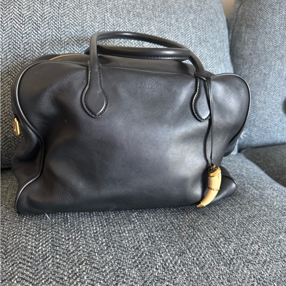 Balmain black leather Pierre Bag